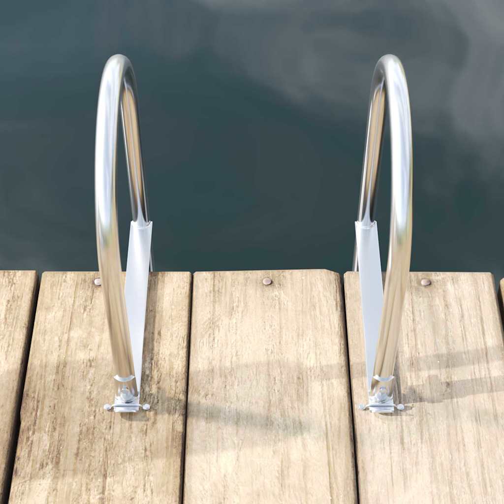 4-Stufen Dockleiter Silber 45 ×11,5 ×162 cm Aluminium