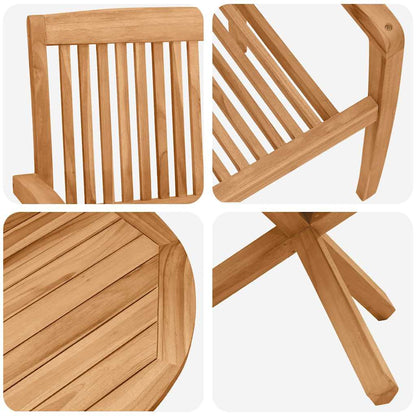 vidaXL Garten Essgruppe 3 pcs Braun Massivholz Akazie