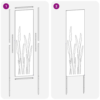 Garten Sichtschutz-Leinwand Silber 32 x 140 cm Edelstahl