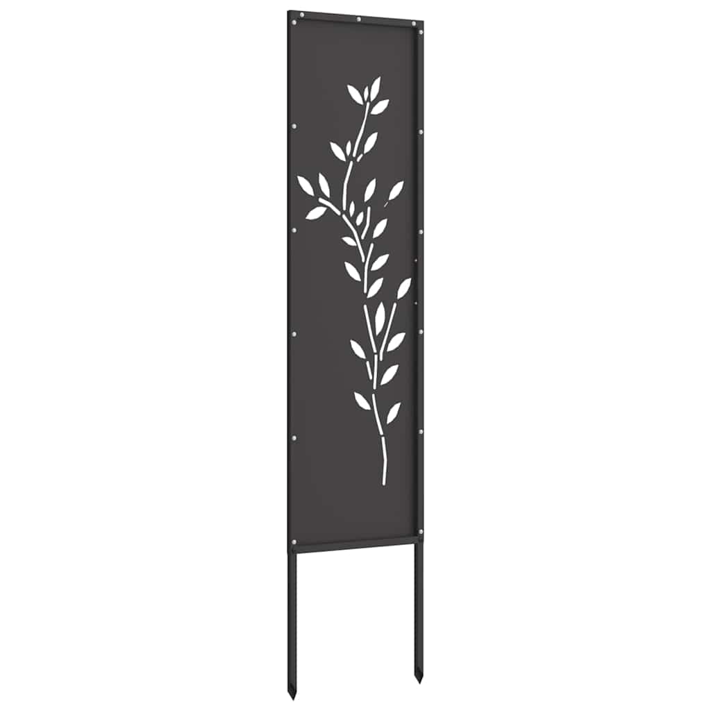 Garten Sichtschutz-Leinwand Floral Schwarz 32 x 140 cm
