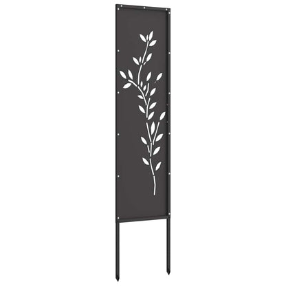 Garten Sichtschutz-Leinwand Floral Schwarz 32 x 140 cm