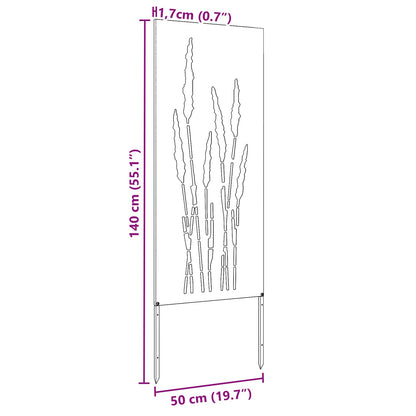 Garten Sichtschutz-Leinwand Floral Schwarz 50 x 140 cm
