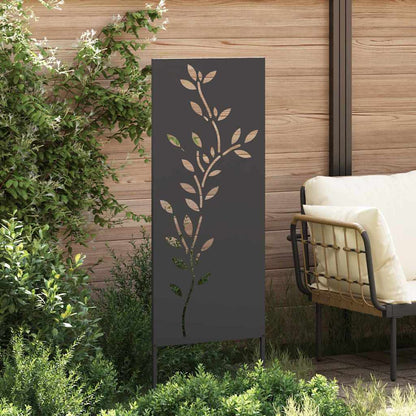 Garten Sichtschutz-Leinwand Floral Schwarz 50 x 140 cm