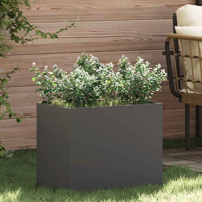 vidaXL Garten-Pflanzgefäß Schwarz 50 x 32 x 40 cm Kaltgewalzter Stahl