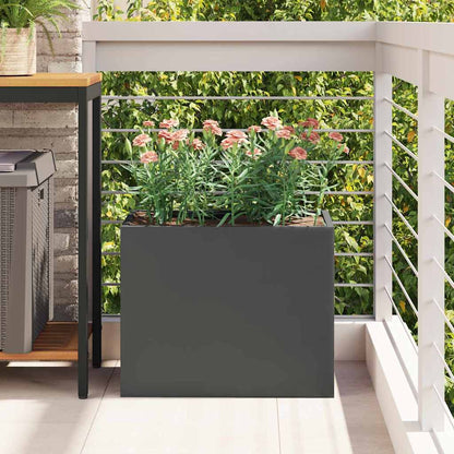vidaXL Garten-Pflanzgefäß Schwarz 50 x 32 x 40 cm Kaltgewalzter Stahl