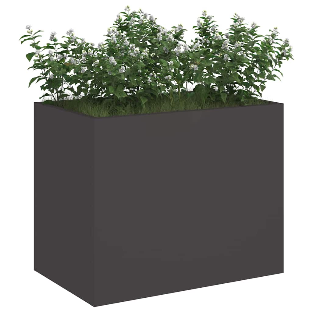 vidaXL Garten-Pflanzgefäß Schwarz 50 x 32 x 40 cm Kaltgewalzter Stahl