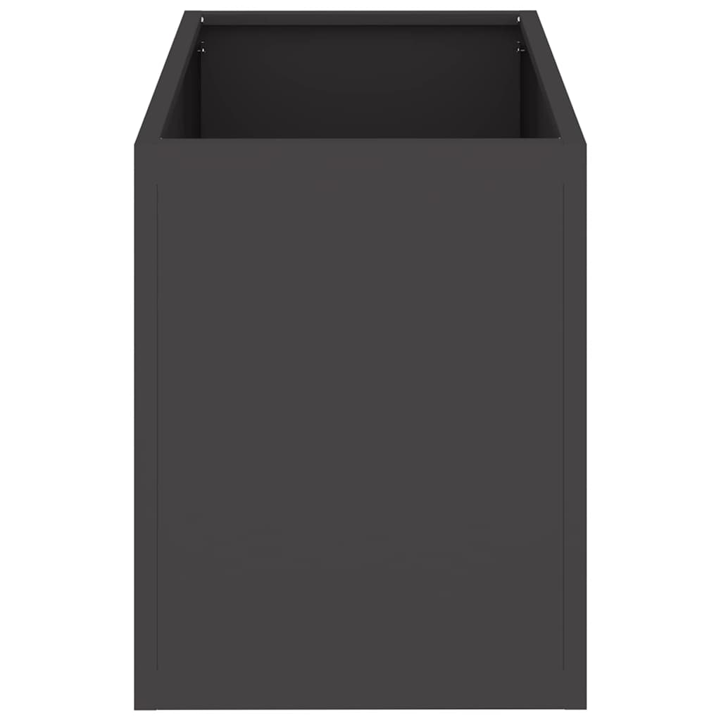vidaXL Garten-Pflanzgefäß Schwarz 50 x 32 x 40 cm Kaltgewalzter Stahl