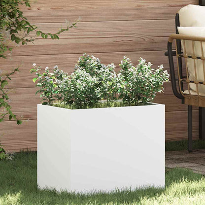 vidaXL Garten-Pflanzgefäß Weiß 50 x 32 x 40 cm Kaltgewalzter Stahl