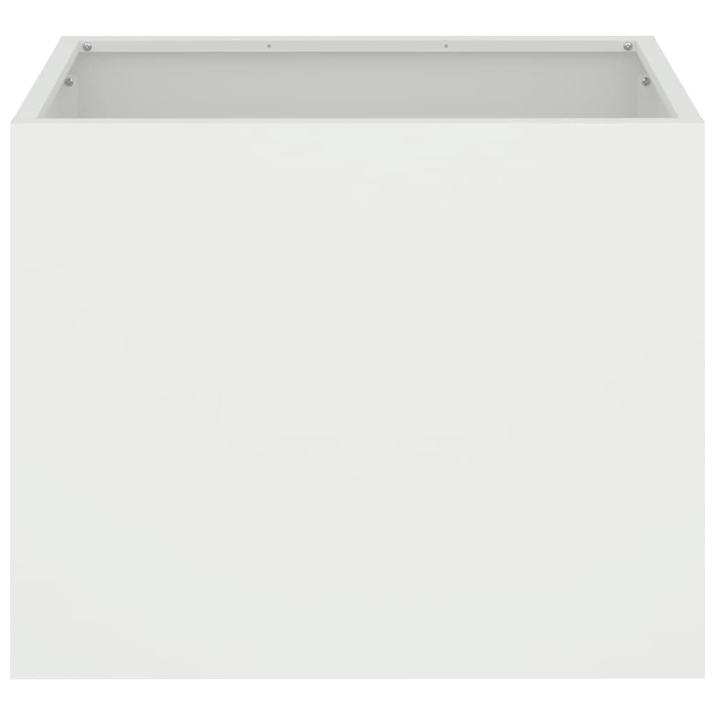 vidaXL Garten-Pflanzgefäß Weiß 50 x 32 x 40 cm Kaltgewalzter Stahl
