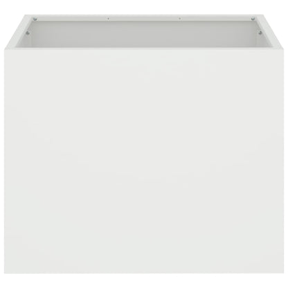 vidaXL Garten-Pflanzgefäß Weiß 50 x 32 x 40 cm Kaltgewalzter Stahl