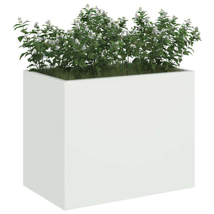 vidaXL Garten-Pflanzgefäß Weiß 50 x 32 x 40 cm Kaltgewalzter Stahl