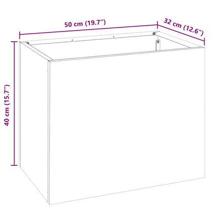 vidaXL Garten-Pflanzgefäß Weiß 50 x 32 x 40 cm Kaltgewalzter Stahl