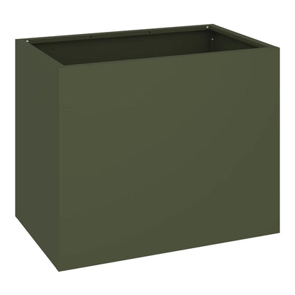 vidaXL Garten-Pflanzgefäß Olivgrün 50 x 32 x 40 cm Kaltgewalzter Stahl