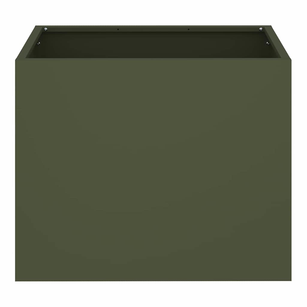 vidaXL Garten-Pflanzgefäß Olivgrün 50 x 32 x 40 cm Kaltgewalzter Stahl