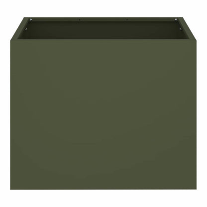 vidaXL Garten-Pflanzgefäß Olivgrün 50 x 32 x 40 cm Kaltgewalzter Stahl