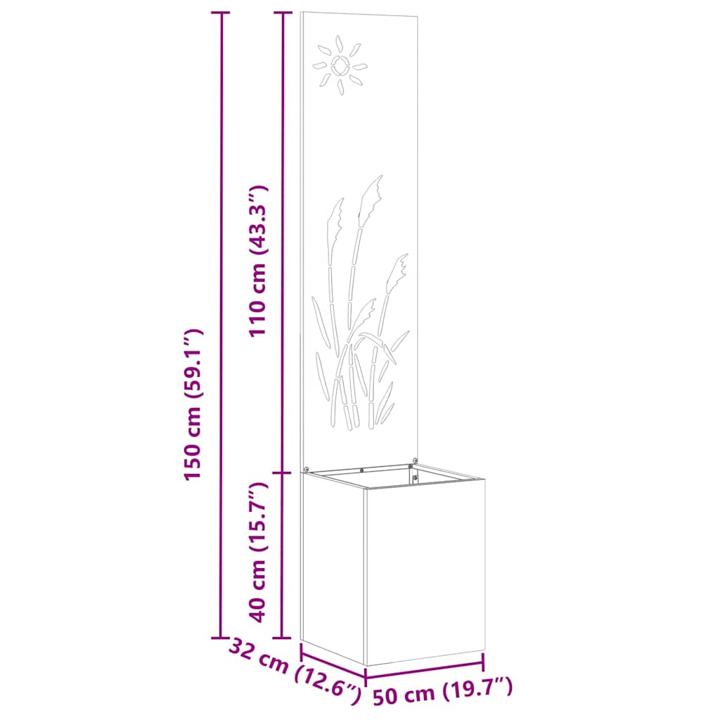 Garten Sichtschutz-Leinwand Anthrazit 50 x 32 x 150 cm
