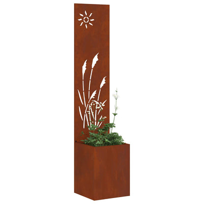 Garten Sichtschutz-Leinwand Rostig 32 x 140 cm Wetterfeststahl