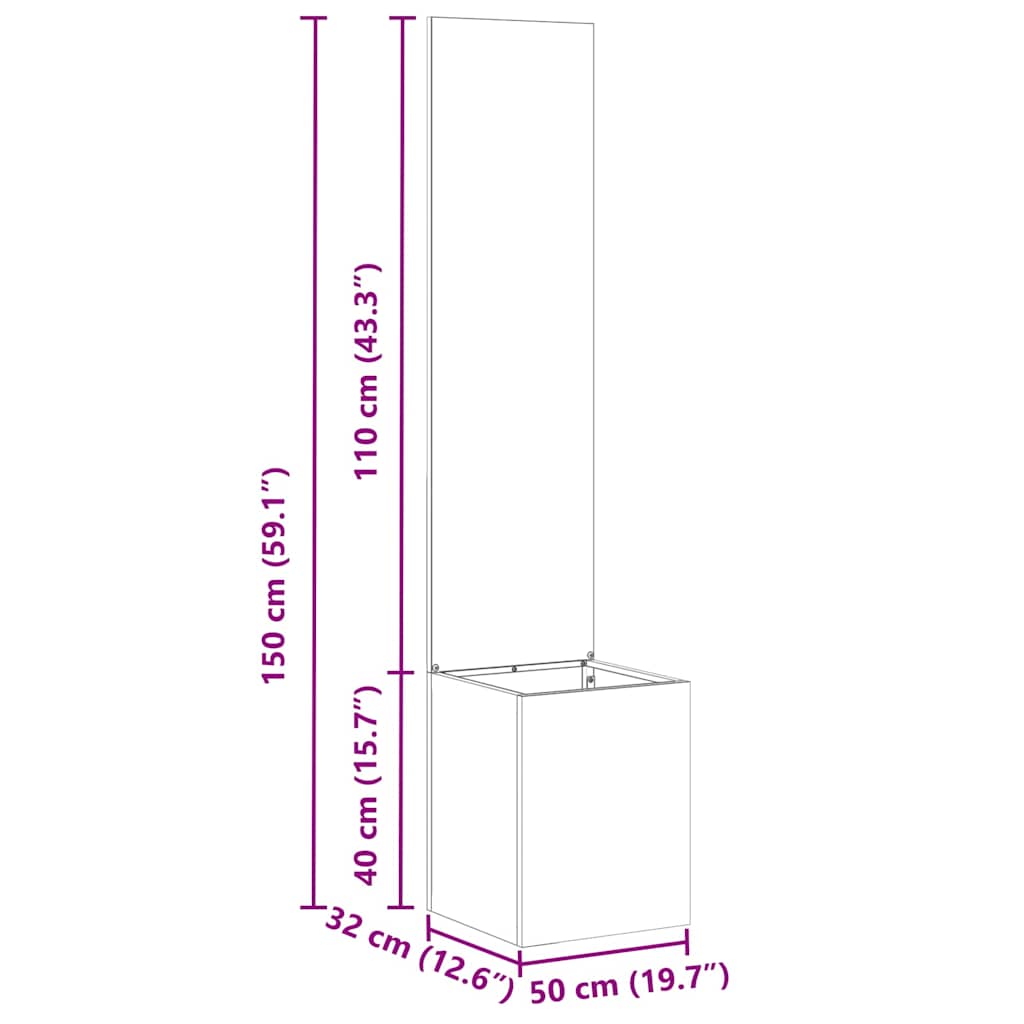 Garten Sichtschutz-Leinwand Silber 32 x 140 cm Edelstahl