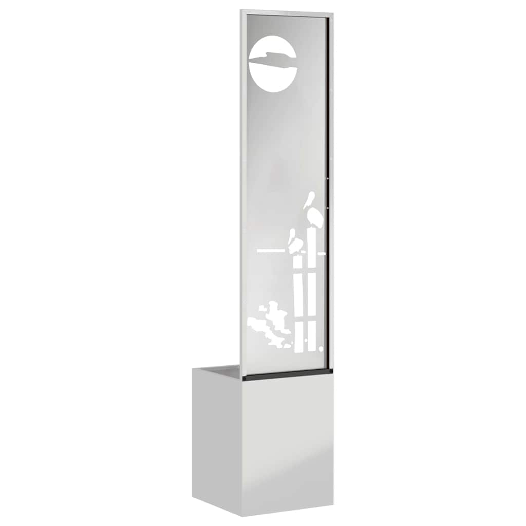 Garten Sichtschutz-Leinwand Silber 32 x 140 cm Verzinkter Stahl