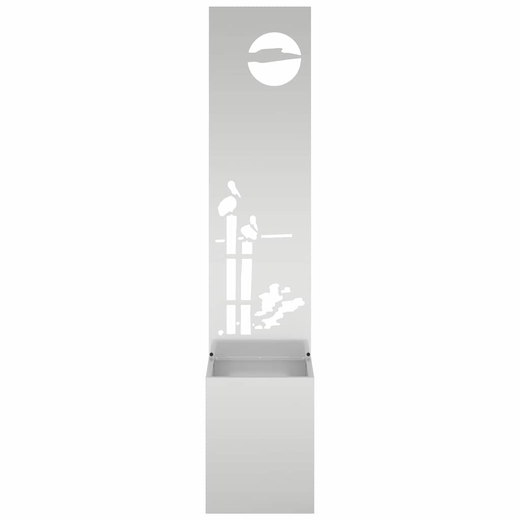 Garten Sichtschutz-Leinwand Silber 32 x 140 cm Verzinkter Stahl