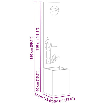 Garten Sichtschutz-Leinwand Silber 32 x 140 cm Verzinkter Stahl
