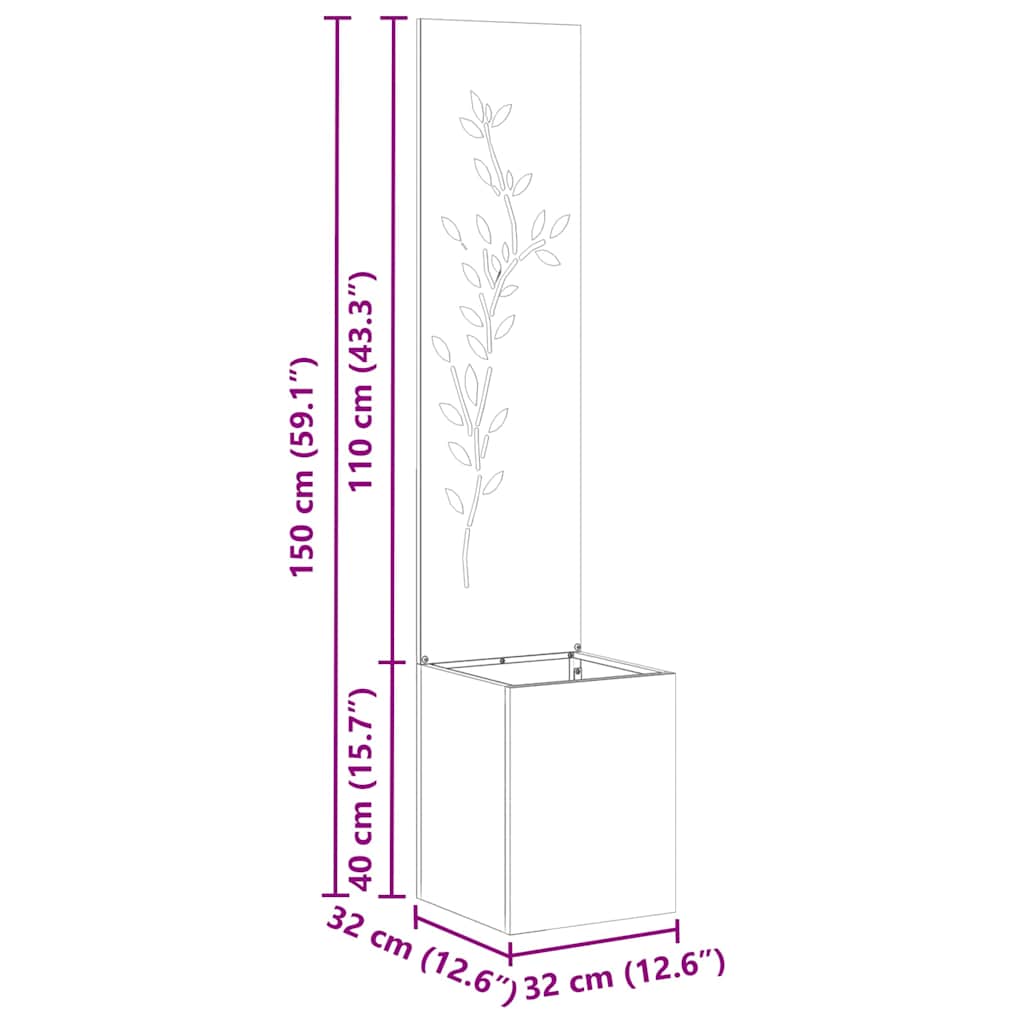 Garten Sichtschutz-Leinwand Floral Olivgrün 32 x 32 x 150 cm