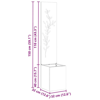 Garten Sichtschutz-Leinwand Floral Olivgrün 32 x 32 x 150 cm