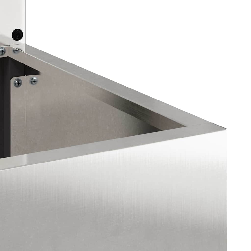 Garten Sichtschutz-Leinwand Silber 32 x 32 x 150 cm Edelstahl