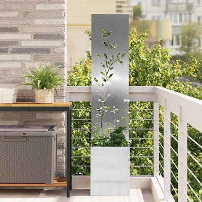 Garten Sichtschutz-Leinwand Silber 32 x 32 x 150 cm Edelstahl