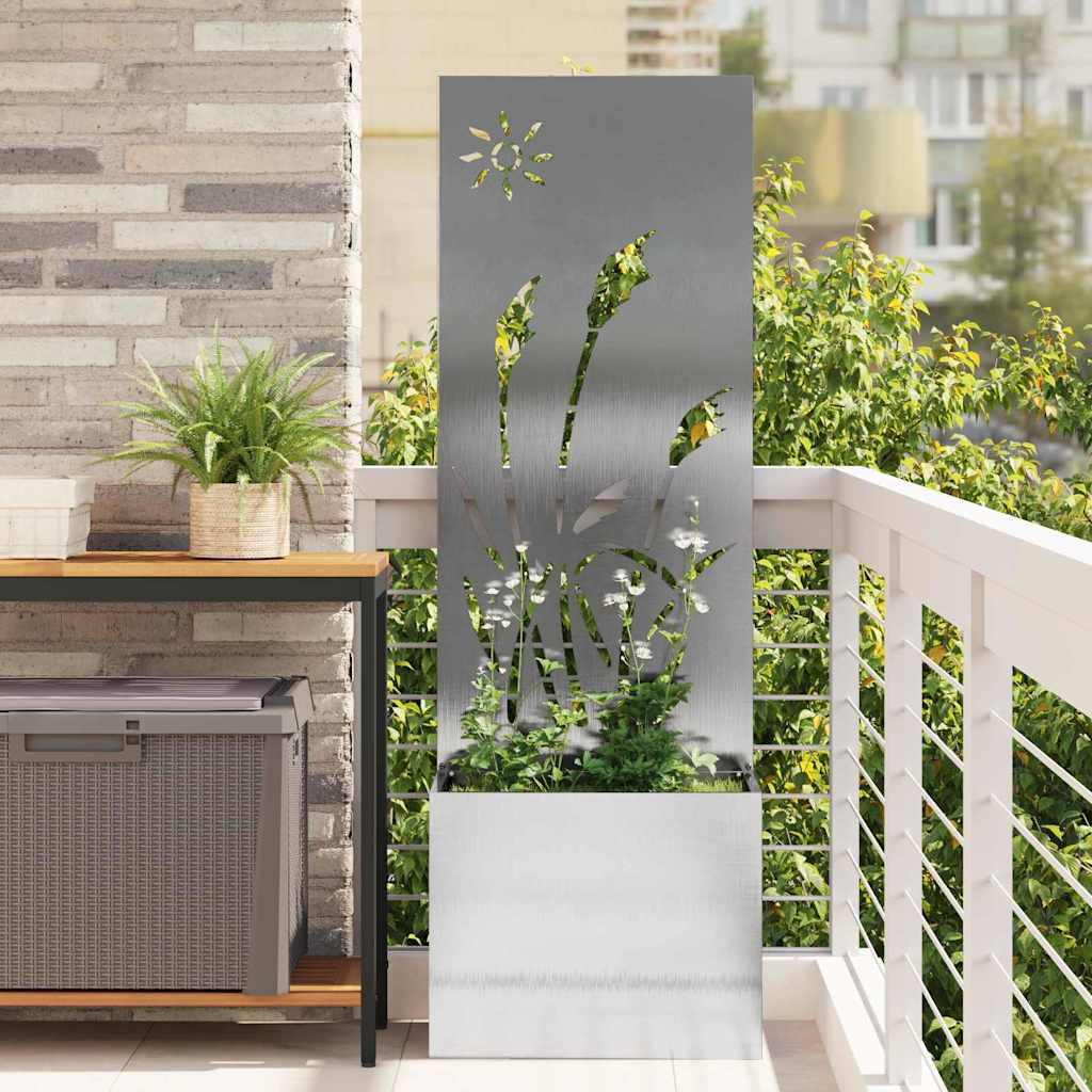 Garten Sichtschutz-Leinwand Silber 50 x 140 cm Edelstahl