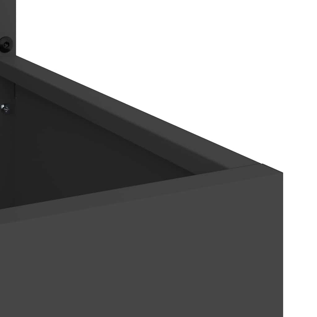 Garten Sichtschutz-Leinwand Floral Schwarz 50 x 32 x 150 cm