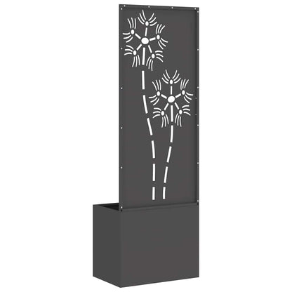 Garten Sichtschutz-Leinwand Floral Schwarz 50 x 32 x 150 cm