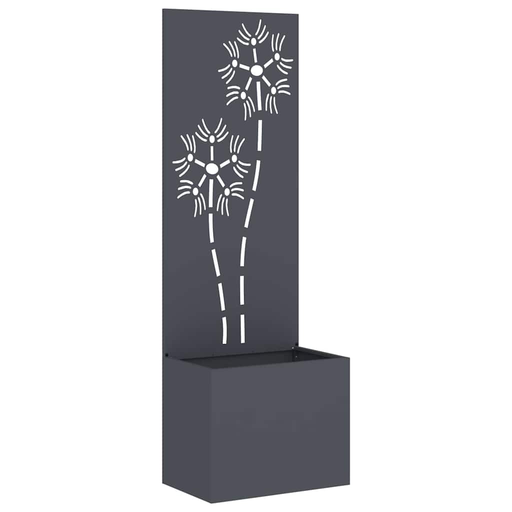 Garten Sichtschutz-Leinwand Floral Anthrazit 50 x 32 x 150 cm