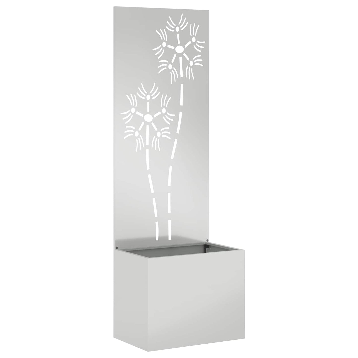 Garten Sichtschutz-Leinwand Floral Silber 50 x 32 x 150 cm