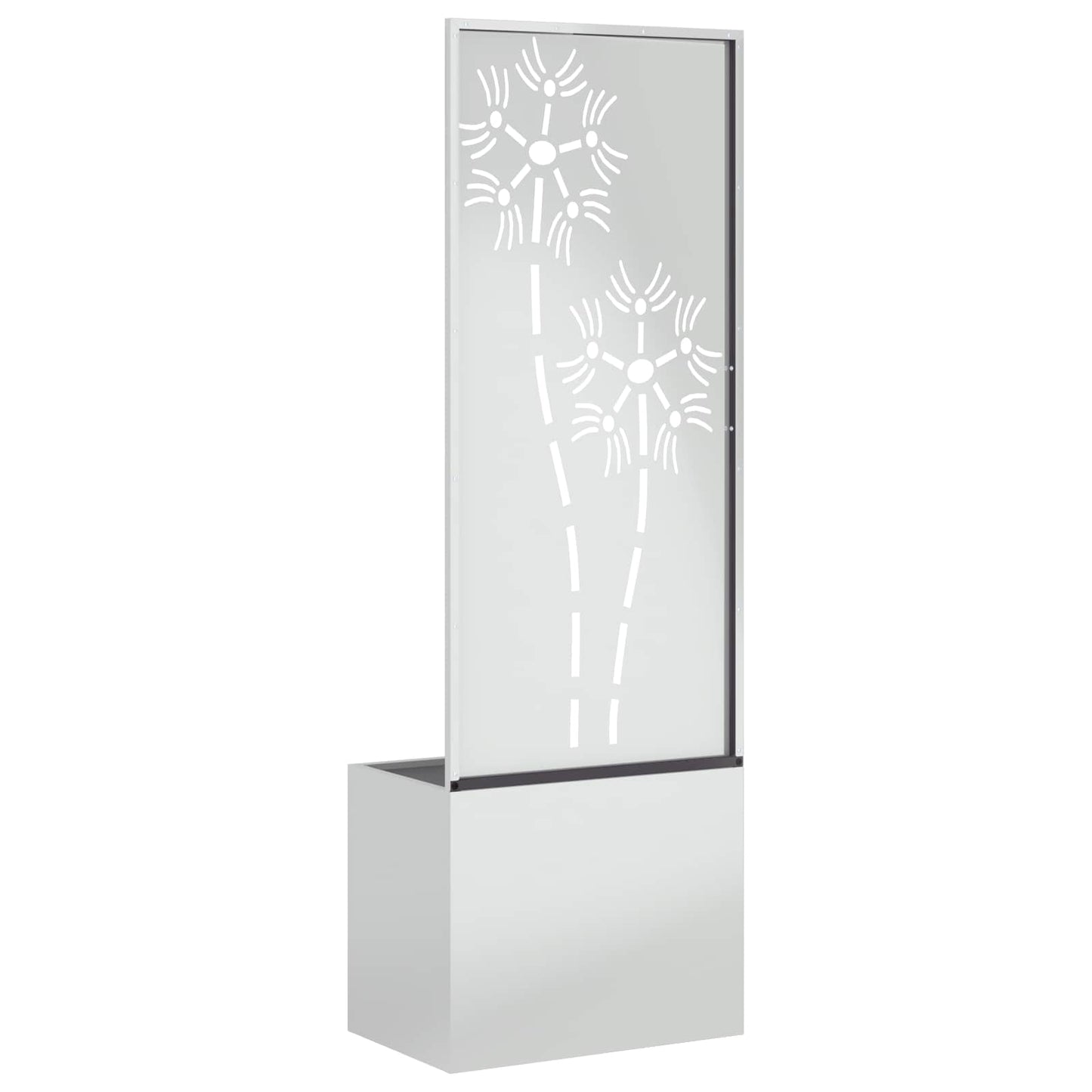 Garten Sichtschutz-Leinwand Floral Silber 50 x 32 x 150 cm