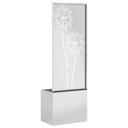 Garten Sichtschutz-Leinwand Floral Silber 50 x 32 x 150 cm