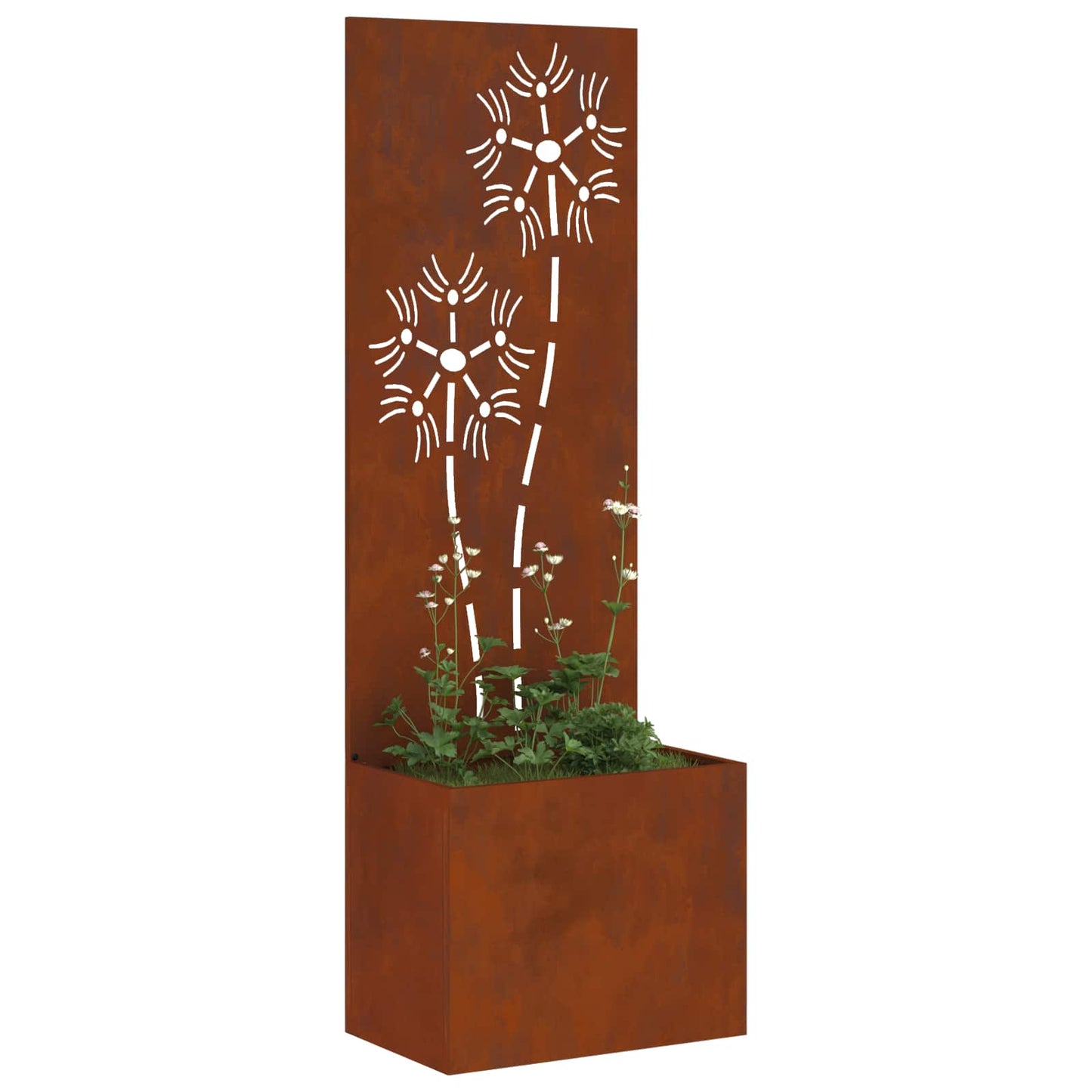Garten Sichtschutz-Leinwand Floral Rostig 50 x 32 x 150 cm