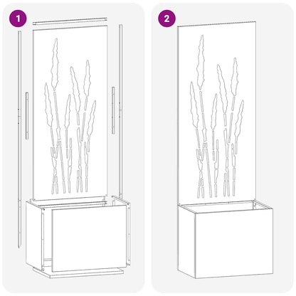Garten Sichtschutz-Leinwand Silber 50 x 140 cm Edelstahl