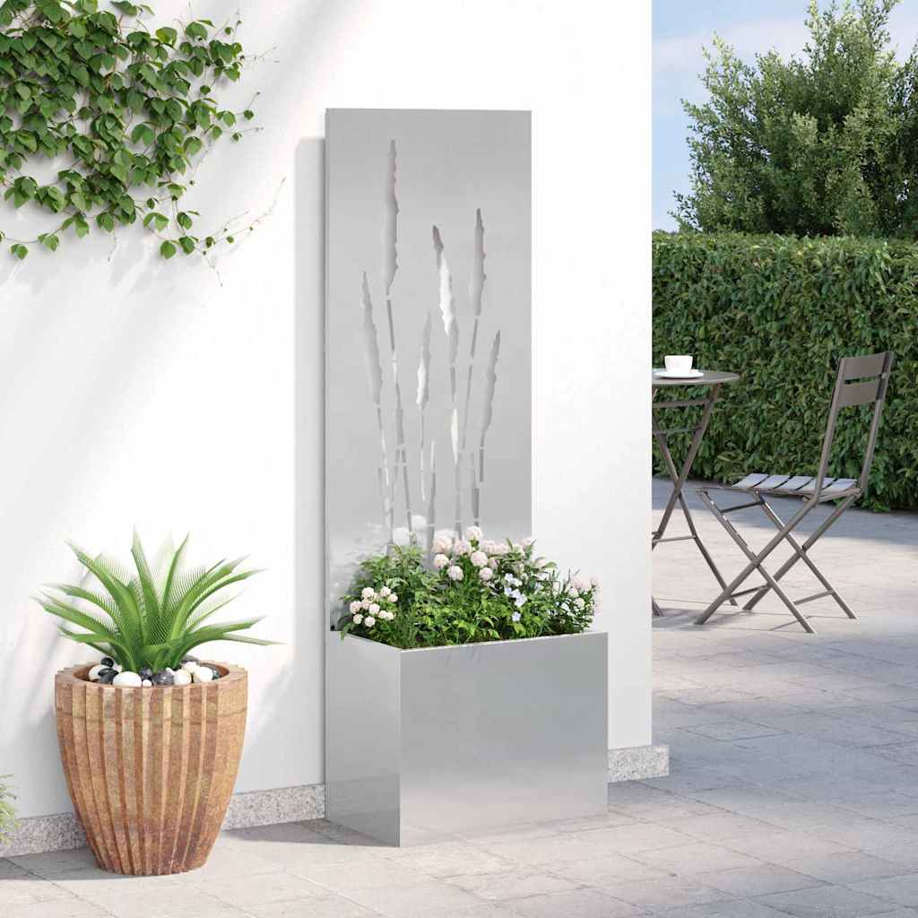 Garten Sichtschutz-Leinwand Silber 50 x 140 cm Edelstahl
