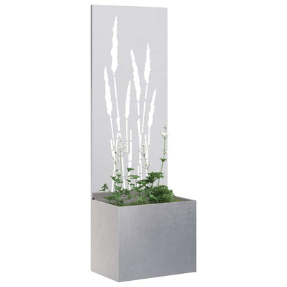 Garten Sichtschutz-Leinwand Silber 50 x 140 cm Edelstahl