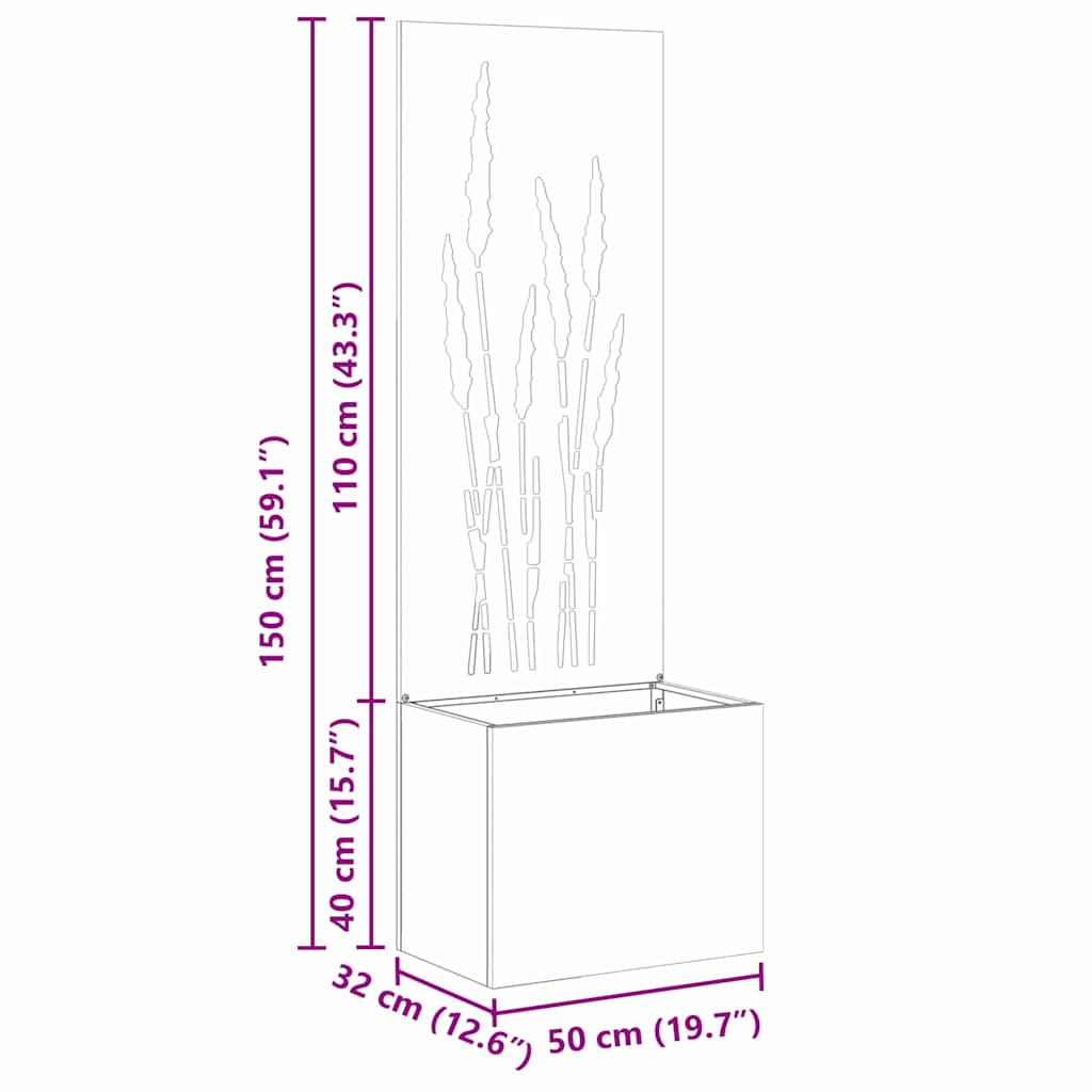Garten Sichtschutz-Leinwand Silber 50 x 140 cm Edelstahl