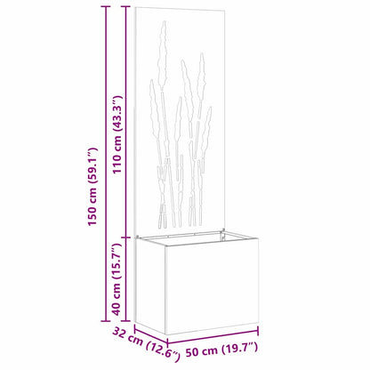 Garten Sichtschutz-Leinwand Silber 50 x 140 cm Verzinkter Stahl