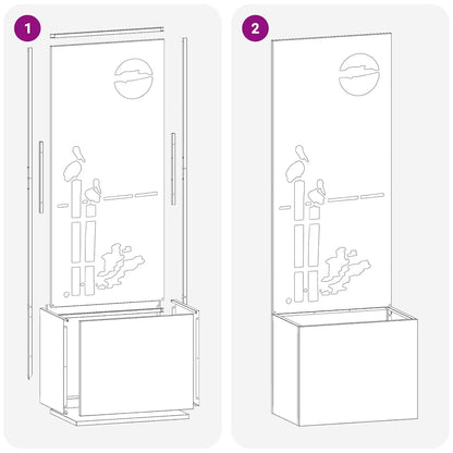 Garten Sichtschutz-Leinwand Silber 50 x 32 x 150 cm