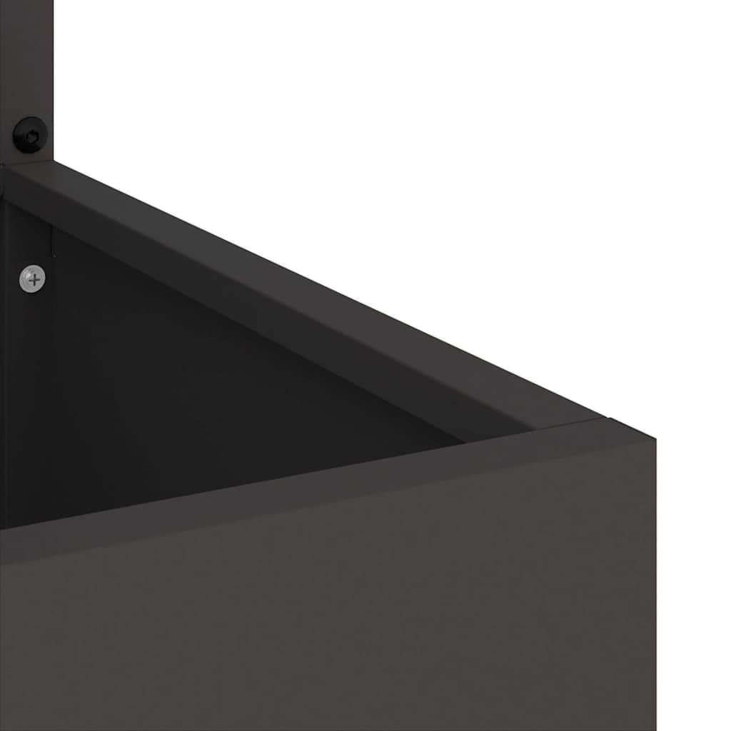 Garten Sichtschutz-Leinwand Floral Schwarz 50 x 32 x 150 cm