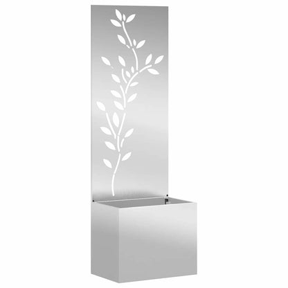 Garten Sichtschutz-Leinwand Floral Silber 50 x 32 x 150 cm