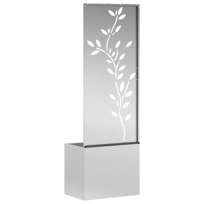 Garten Sichtschutz-Leinwand Floral Silber 50 x 32 x 150 cm