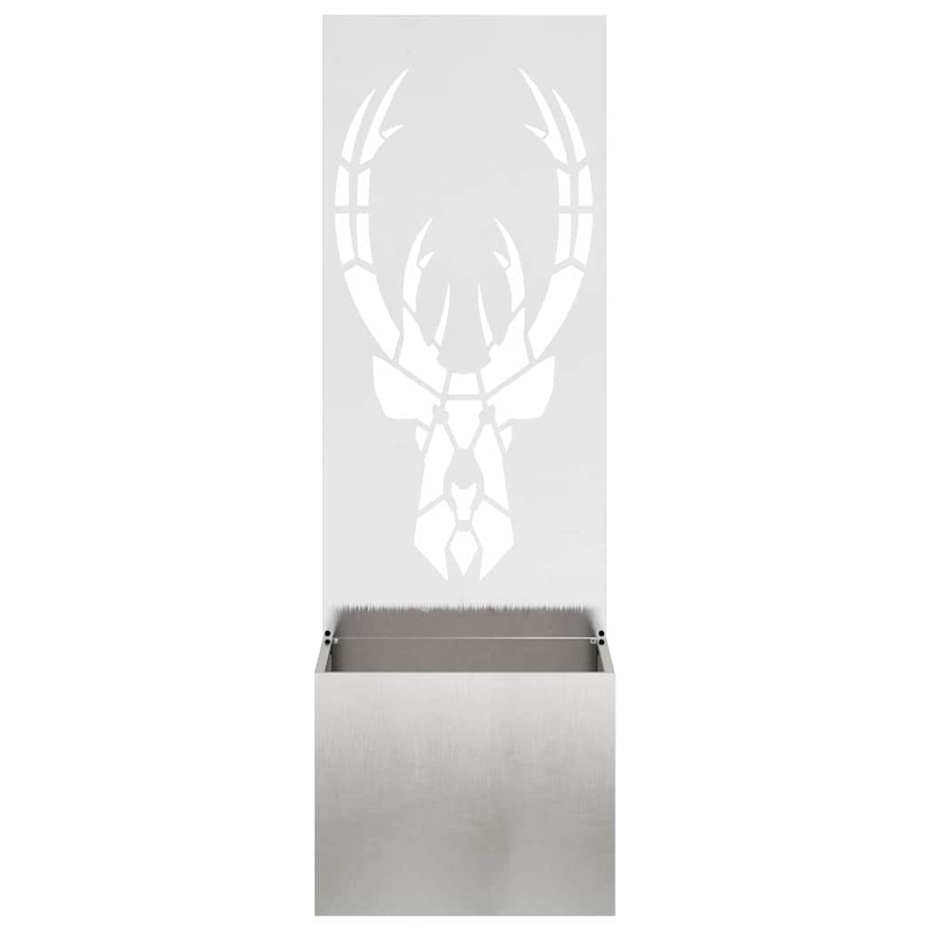 Garten Sichtschutz-Leinwand Silber 50 x 140 cm Edelstahl