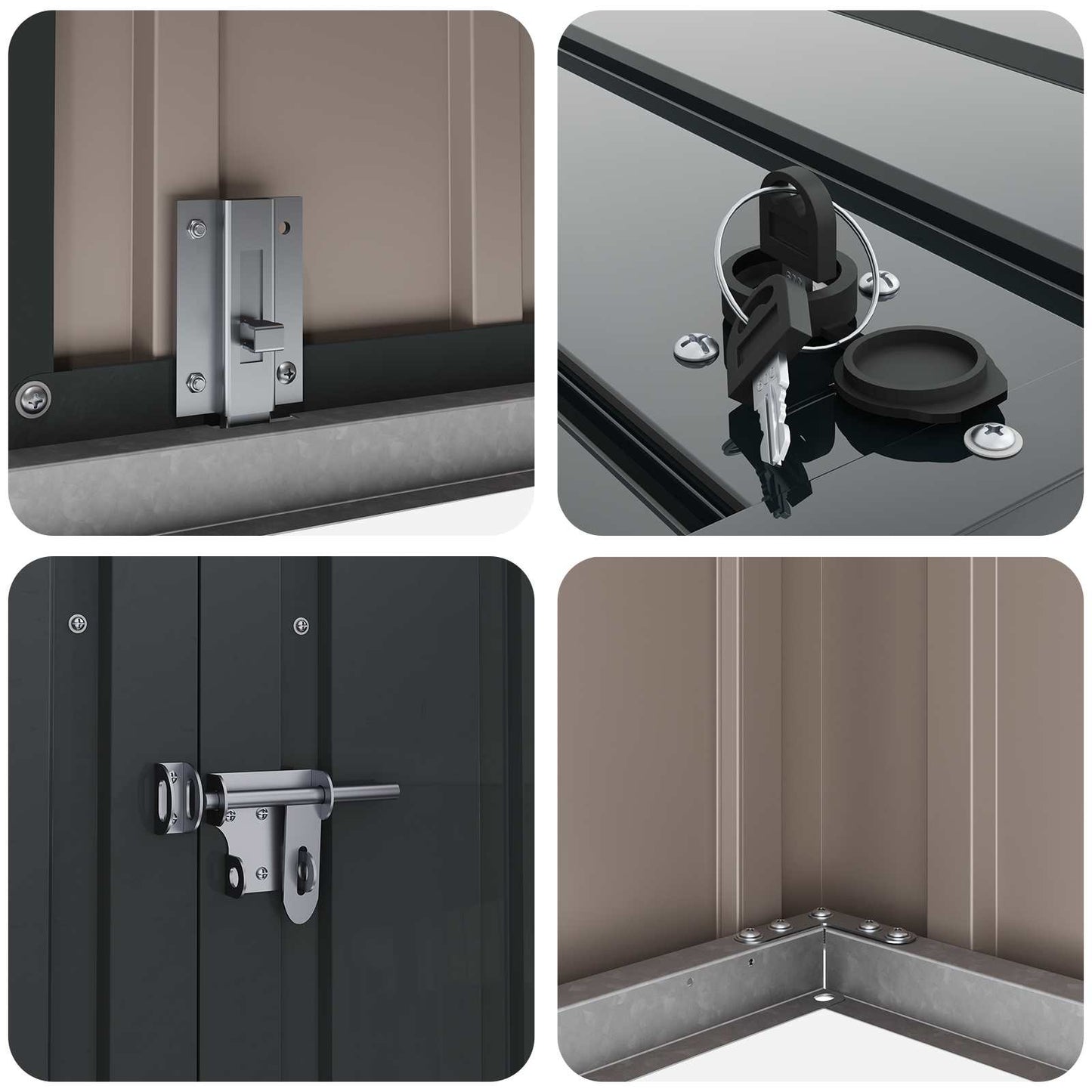 Gartenlagerbox Schwarz 101,5 x 107 x 100 cm Stahl