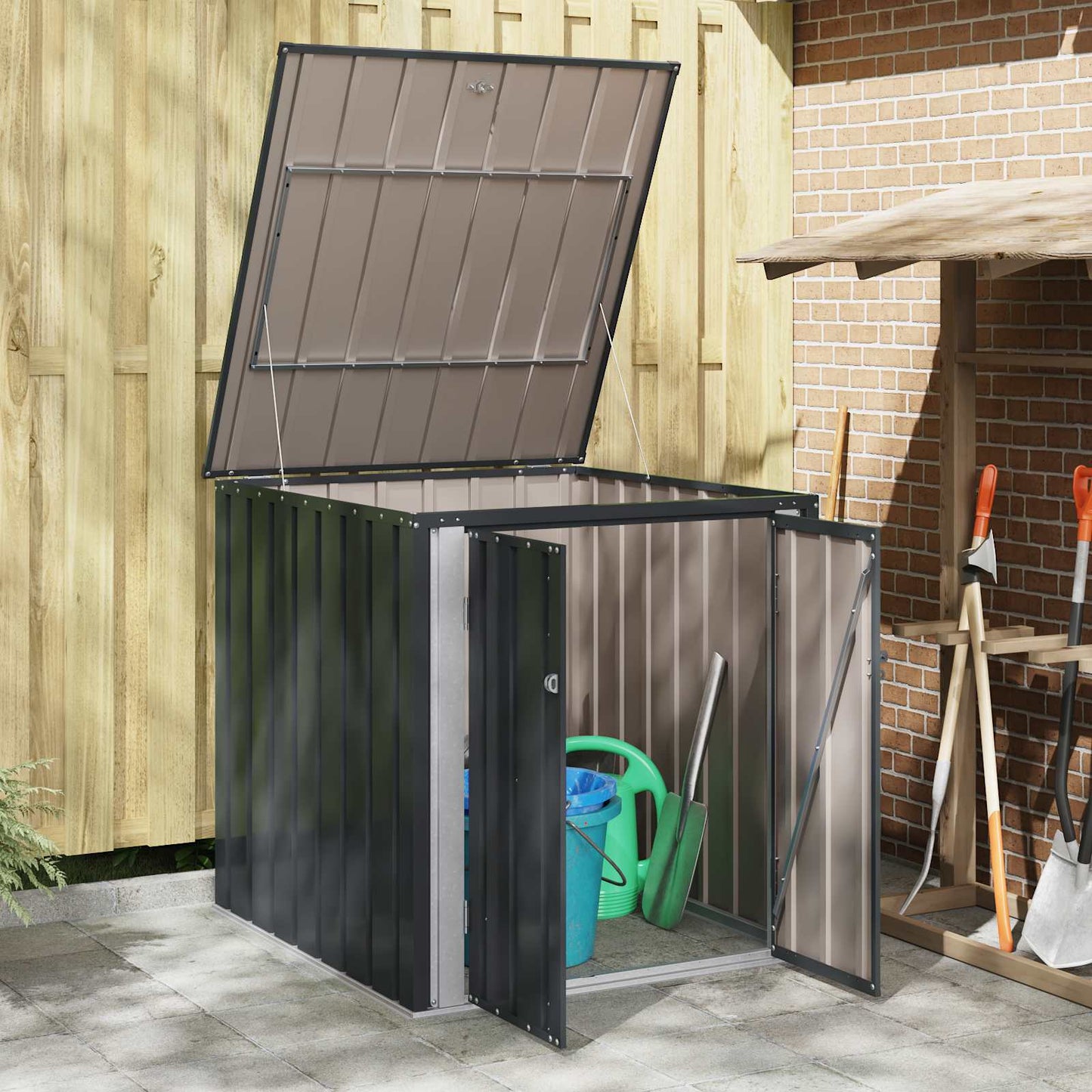 Gartenlagerbox Schwarz 101,5 x 107 x 100 cm Stahl