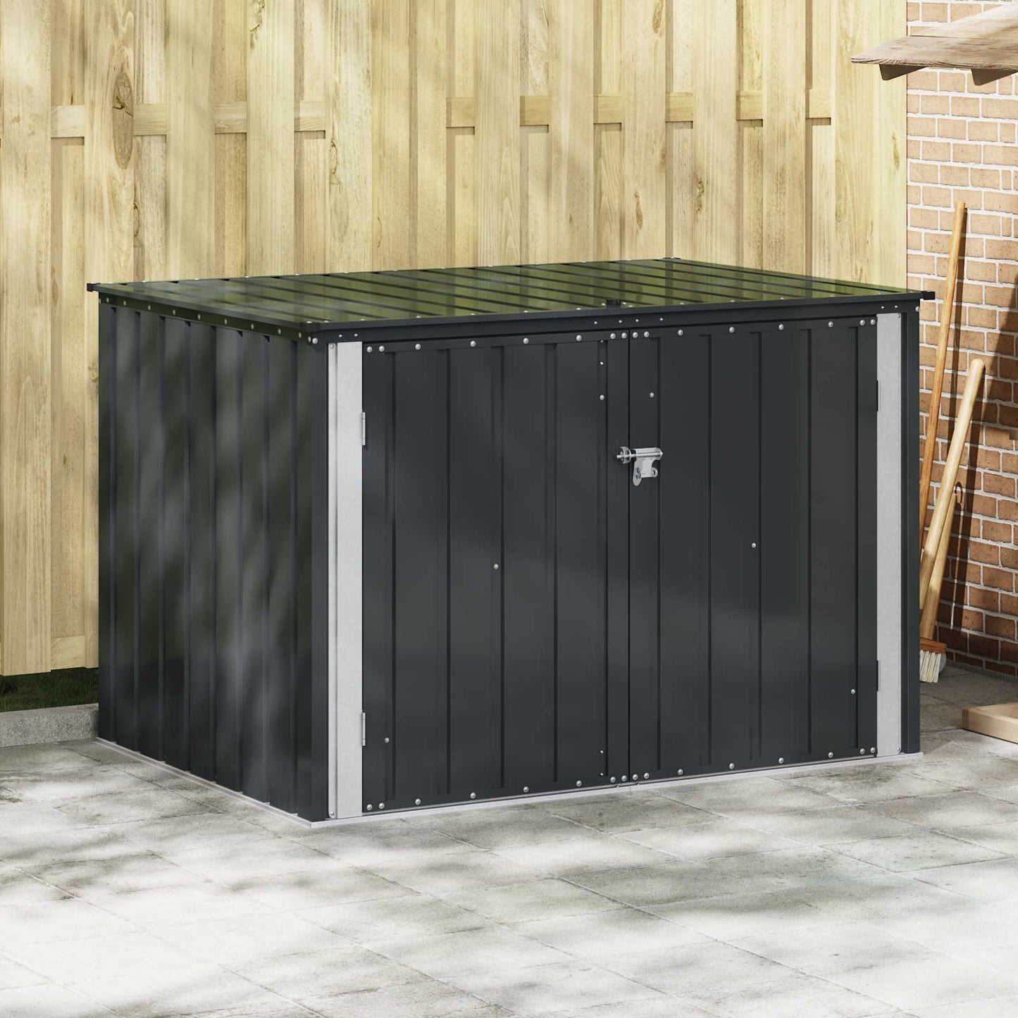 Gartenlagerbox Schwarz 151,5 x 107 x 100 cm Stahl